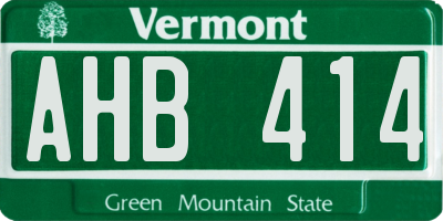 VT license plate AHB414