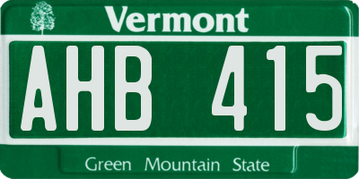 VT license plate AHB415
