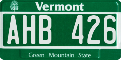 VT license plate AHB426