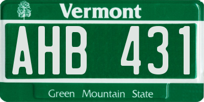 VT license plate AHB431