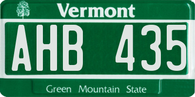 VT license plate AHB435