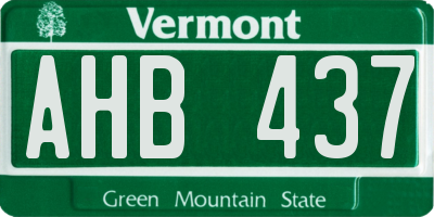 VT license plate AHB437
