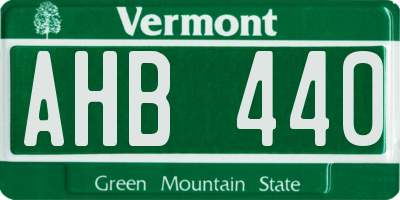 VT license plate AHB440