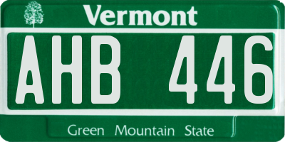 VT license plate AHB446