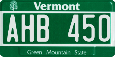 VT license plate AHB450