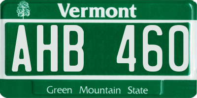 VT license plate AHB460