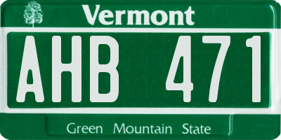 VT license plate AHB471