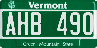 VT license plate AHB490