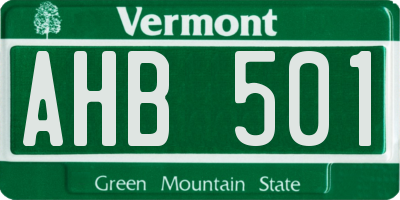 VT license plate AHB501