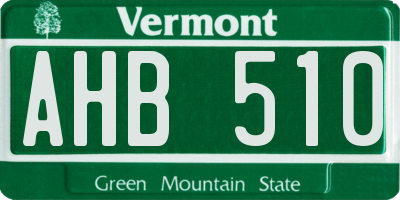 VT license plate AHB510