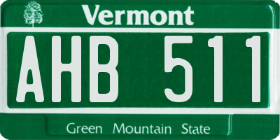 VT license plate AHB511