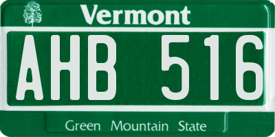VT license plate AHB516