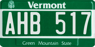 VT license plate AHB517