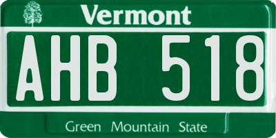 VT license plate AHB518