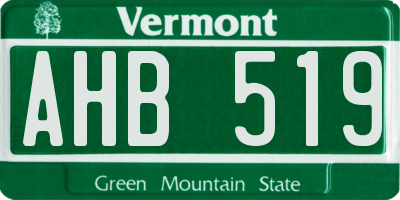 VT license plate AHB519