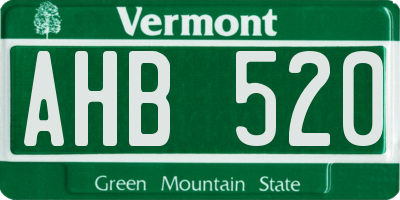VT license plate AHB520