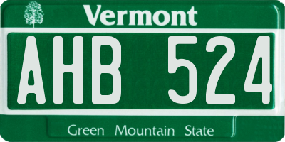 VT license plate AHB524