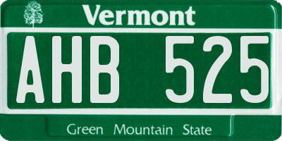 VT license plate AHB525