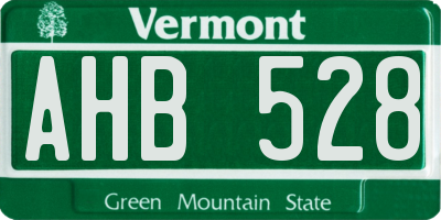 VT license plate AHB528