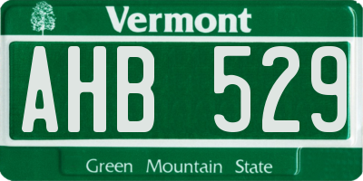 VT license plate AHB529