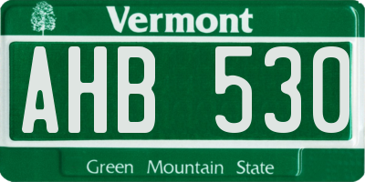 VT license plate AHB530