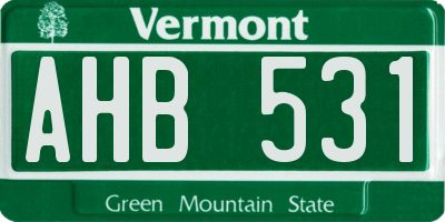 VT license plate AHB531