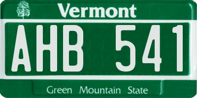 VT license plate AHB541