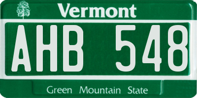 VT license plate AHB548
