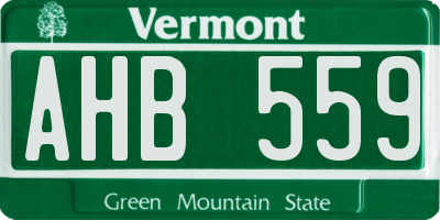 VT license plate AHB559