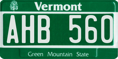 VT license plate AHB560
