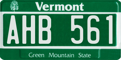VT license plate AHB561