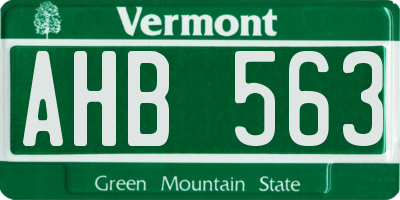 VT license plate AHB563