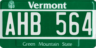 VT license plate AHB564