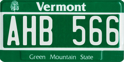 VT license plate AHB566