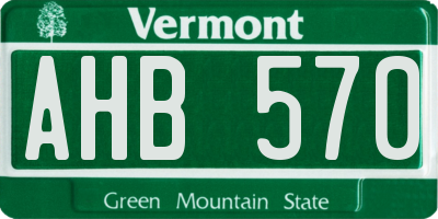 VT license plate AHB570