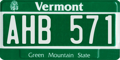 VT license plate AHB571