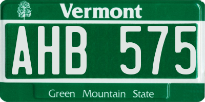 VT license plate AHB575