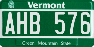 VT license plate AHB576