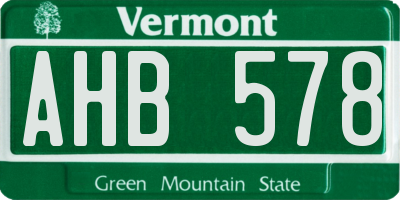 VT license plate AHB578