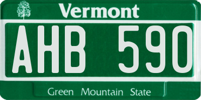 VT license plate AHB590