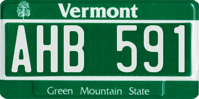 VT license plate AHB591