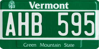 VT license plate AHB595