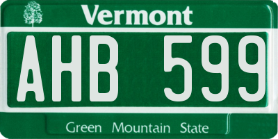 VT license plate AHB599