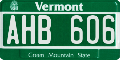 VT license plate AHB606