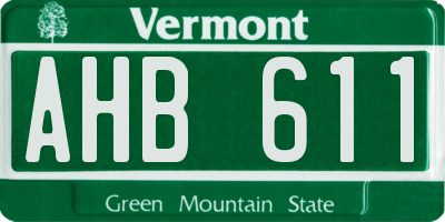 VT license plate AHB611