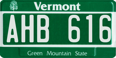 VT license plate AHB616