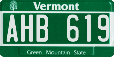 VT license plate AHB619