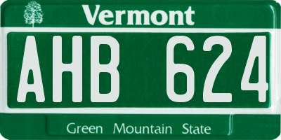 VT license plate AHB624