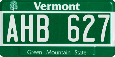 VT license plate AHB627