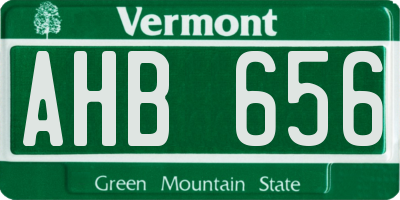 VT license plate AHB656